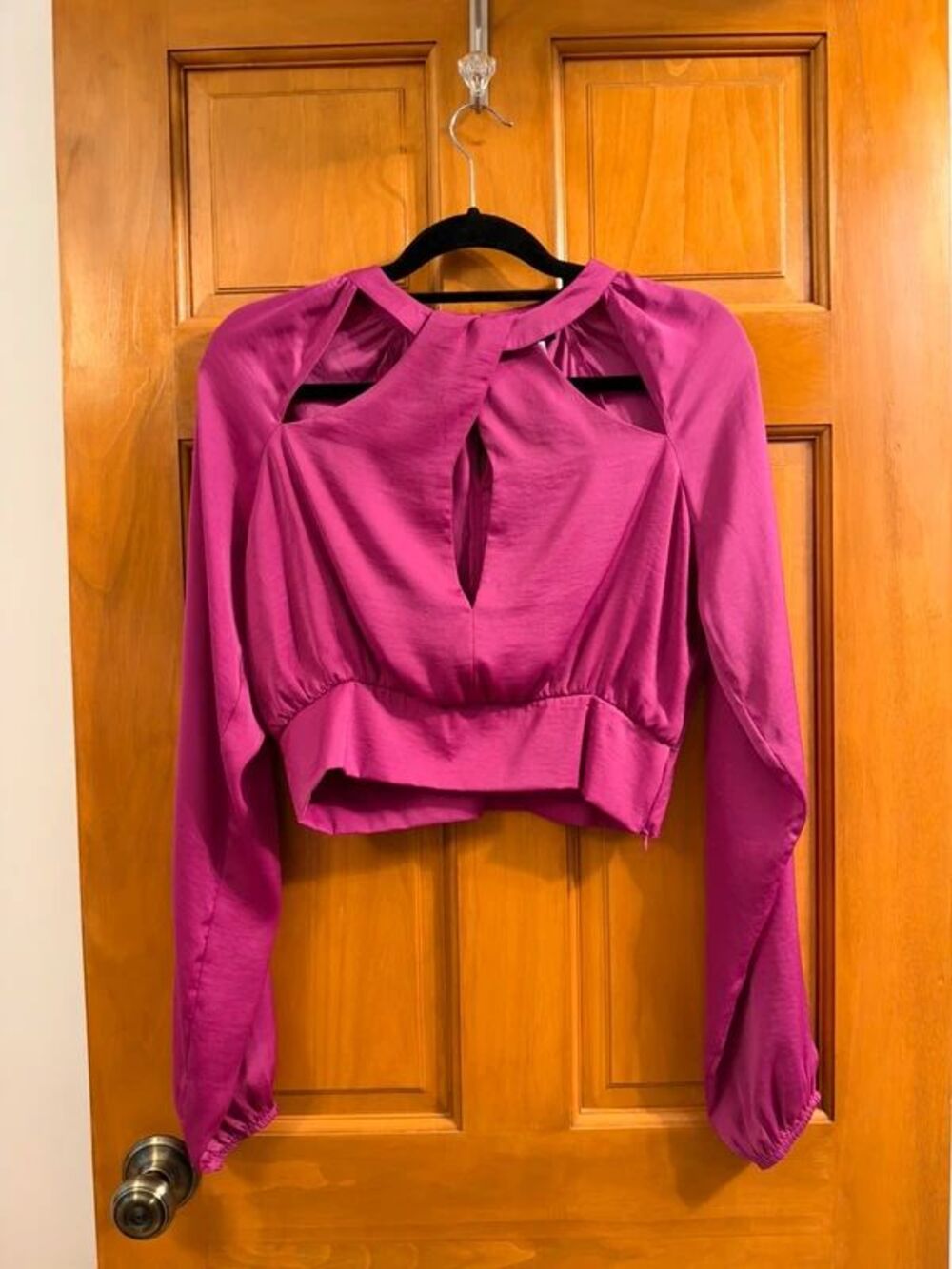 Venus Magenta Cutout Crop Top